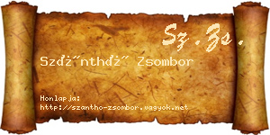 Szánthó Zsombor névjegykártya